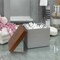 Concrete Vanity Jar | Stylish Storage for Swabs, Sponges & Bath Salts | Decorative Canister with Grey Stone & Brown Finish